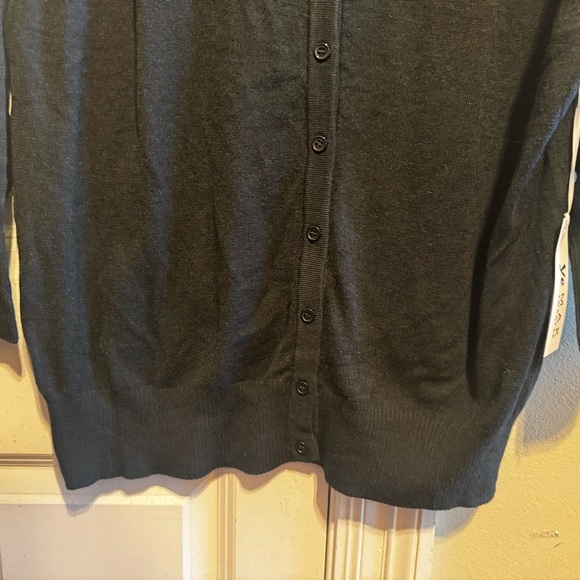 YeMak Black Crewneck Casual Button Down Sweater Cardigan Plus Size 2X - Picture 4 of 11